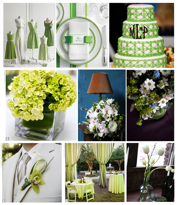 Green And White Wedding Centerpieces. The details: green bridesmaid